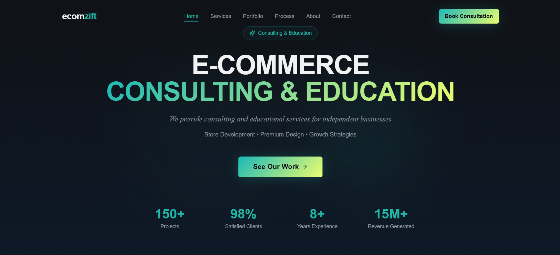 EComZift website preview